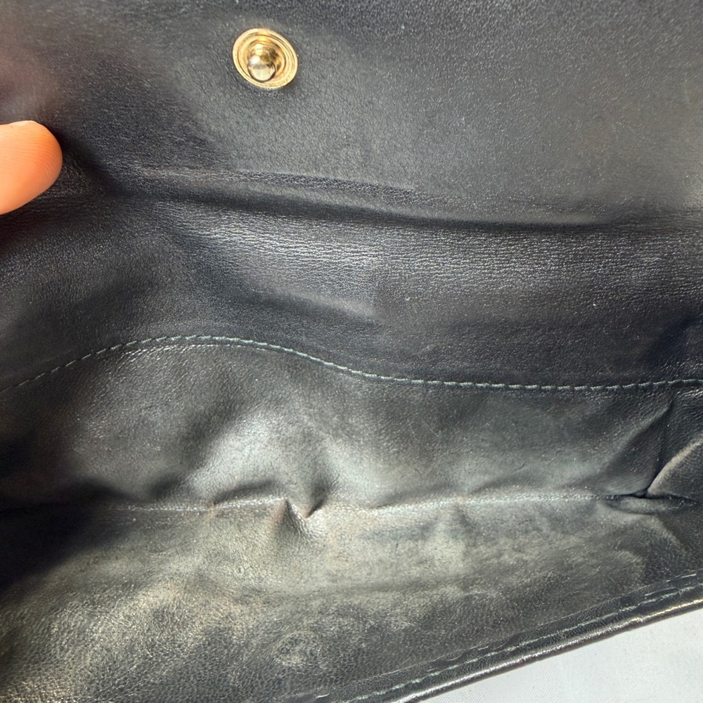 Gucci Guccissima Continental Wallet Womens OS Black Leather Bifold Gold Plate - Picture 4 of 11